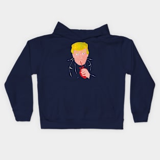 Donald Trump drinking blood Kids Hoodie